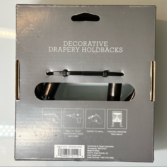 NWT Threshold Decorative Drapery Curtain Holdbacks OIL-RUBBED BRONZE FINISH - Picture 3 of 4